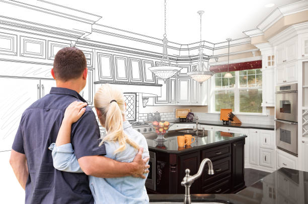 Custom kitchen cabinets installed in a Roberts home